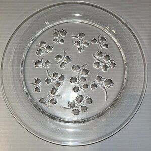 Lalique France Muguet Lily of the Valley Plate, 8.25"D
